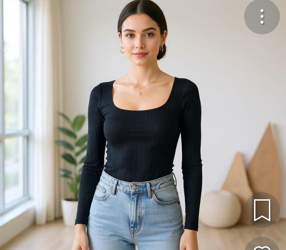 Madewell Long-Sleeve Scoopneck Ribbed Top in Black | Size XS SoftAcademia